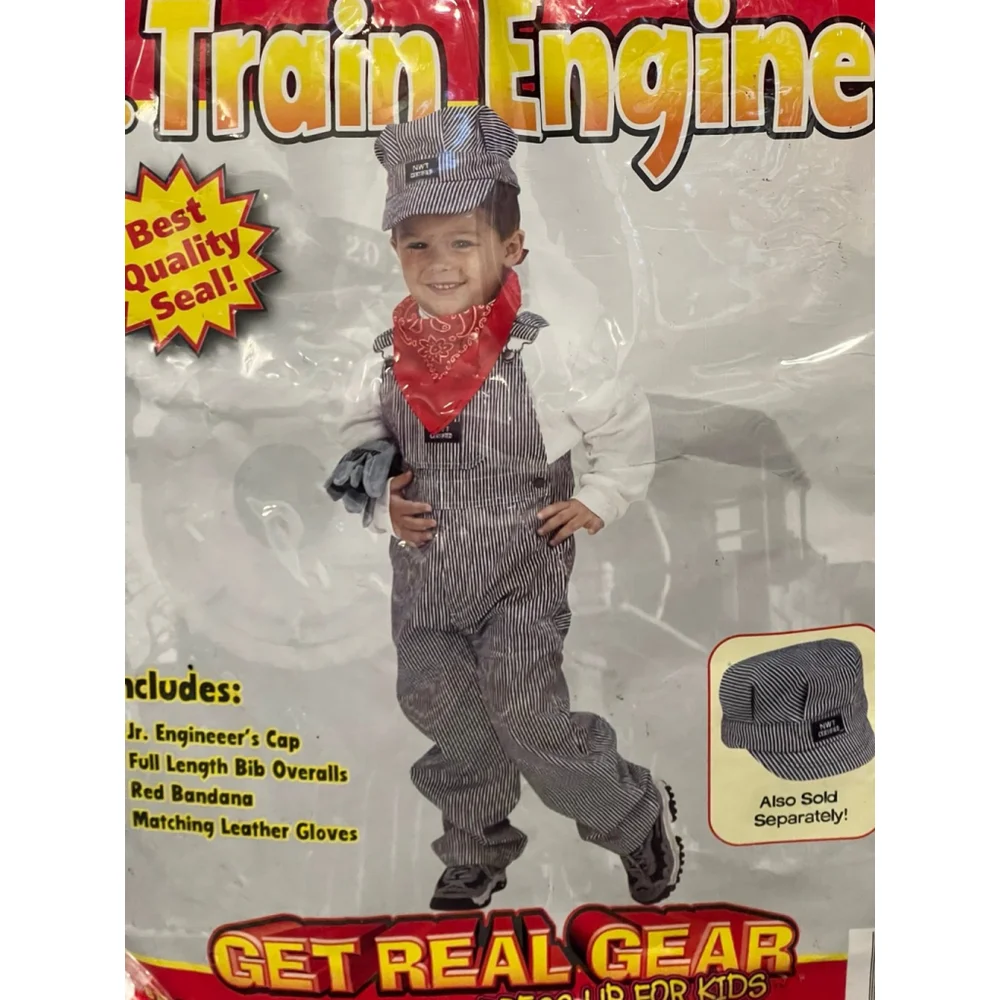 NEW Jr. Train Engineer Costume Child Toddler 4-6 Unisex